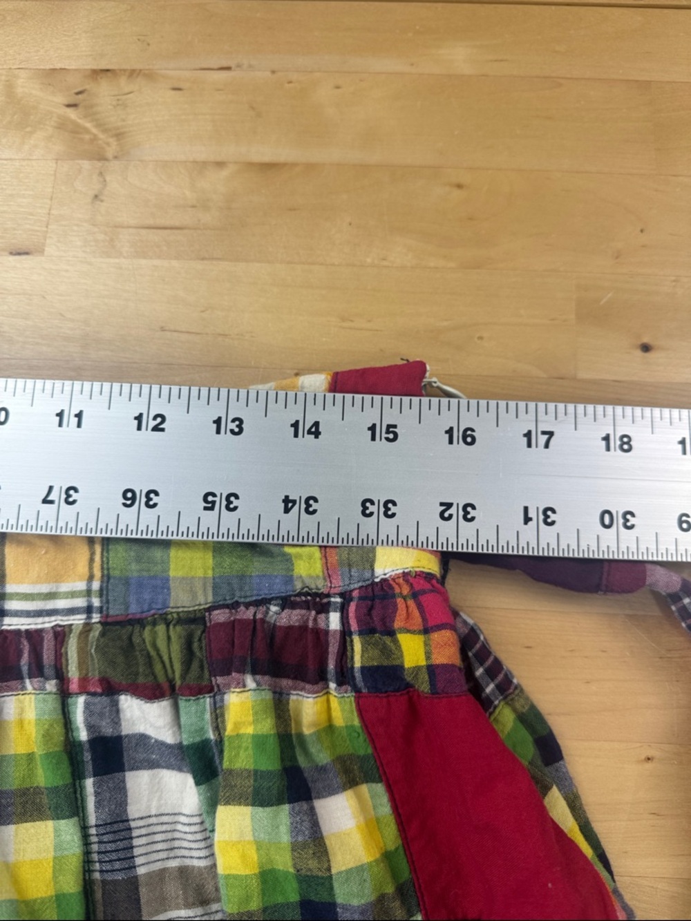 American Eagle Madras Plaid Patchwork Balloon Skirt Bubble Hem w/ Belt Size 6 - Picture 8 of 9